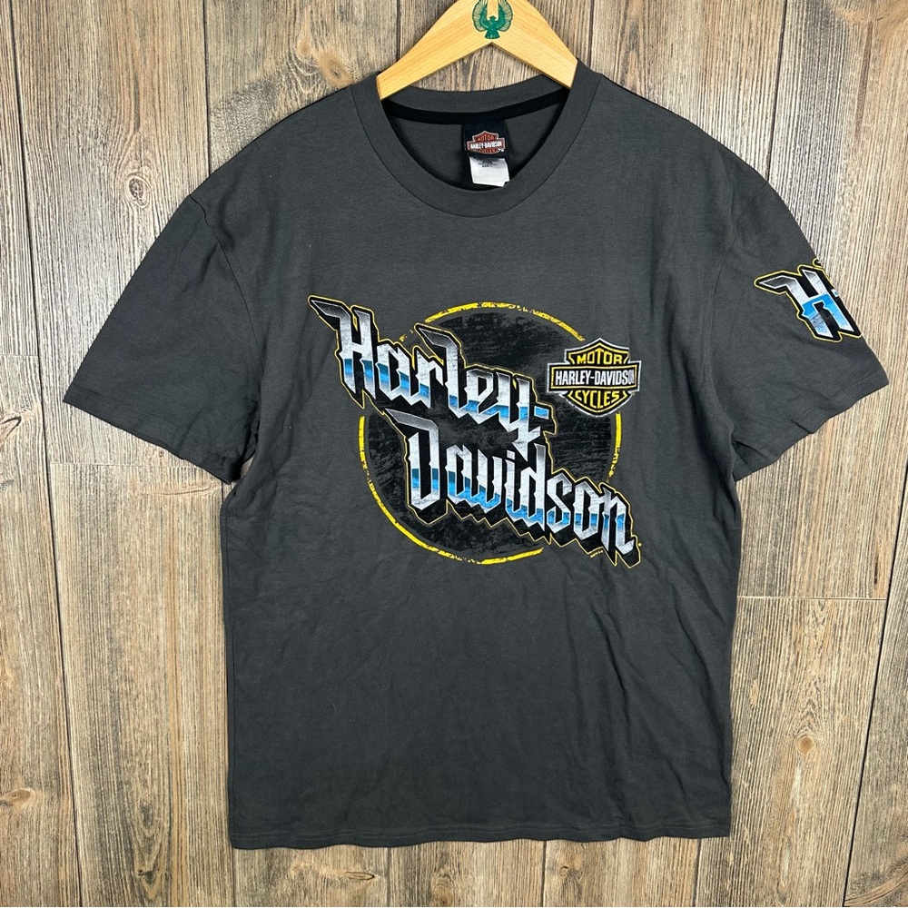Harley-Davidson NWOT Road Tamer Graphic T-Shirt Chrome Logo Size Large Gray